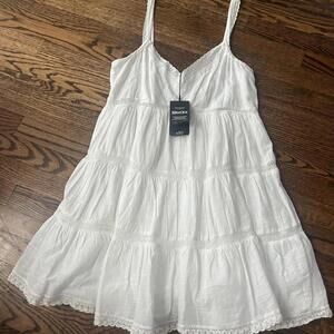 White lace tiered ruffles cotton short mini Primark dress new